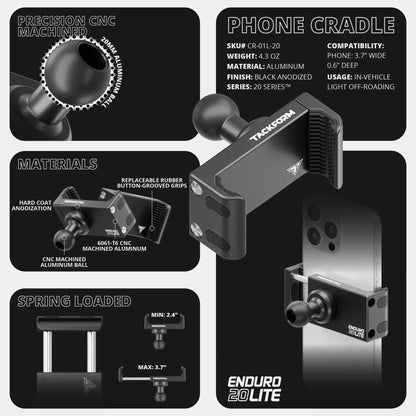 2024+ Toyota Tacoma & 2025+ Toyota 4Runner Passenger Side Grab Handle Mount with Universal Phone Cradle