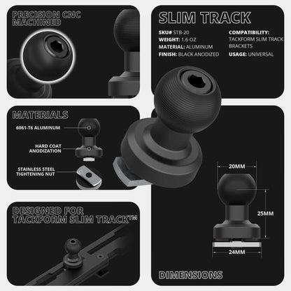 2010-2024 Toyota 4Runner Tackform Slim Track Dash Bracket With Dual 20LITE Phone Mounts