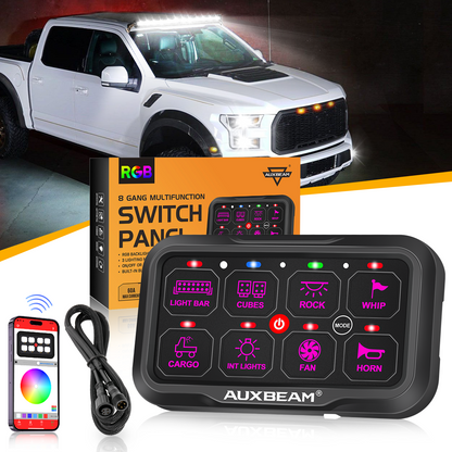 AR-800 Multifunction RGB Switch Panel with Bluetooth Controlled & 47 Inch Extension Cable(Optional) for FORD F150 F250 F350
