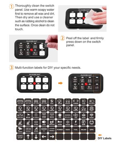 Single Series 8 Gang (BB80) LED Switch Panel Kit Automatic Dimmable Universal(Two-Sided Outlet) Blue