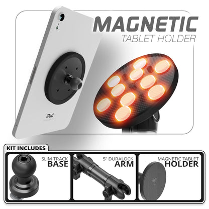 Magnetic Tablet Holder | Slim Track Base | 5" DuraLock™ Arm