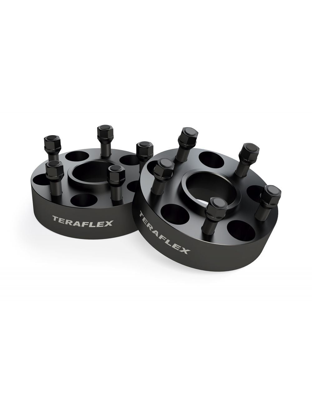 TeraFlex 1057000 Wheel Offset Adapter Pair, 5 x 5 in Bolt Pattern, 1-3/4 in Thick, Black Anodized Aluminum