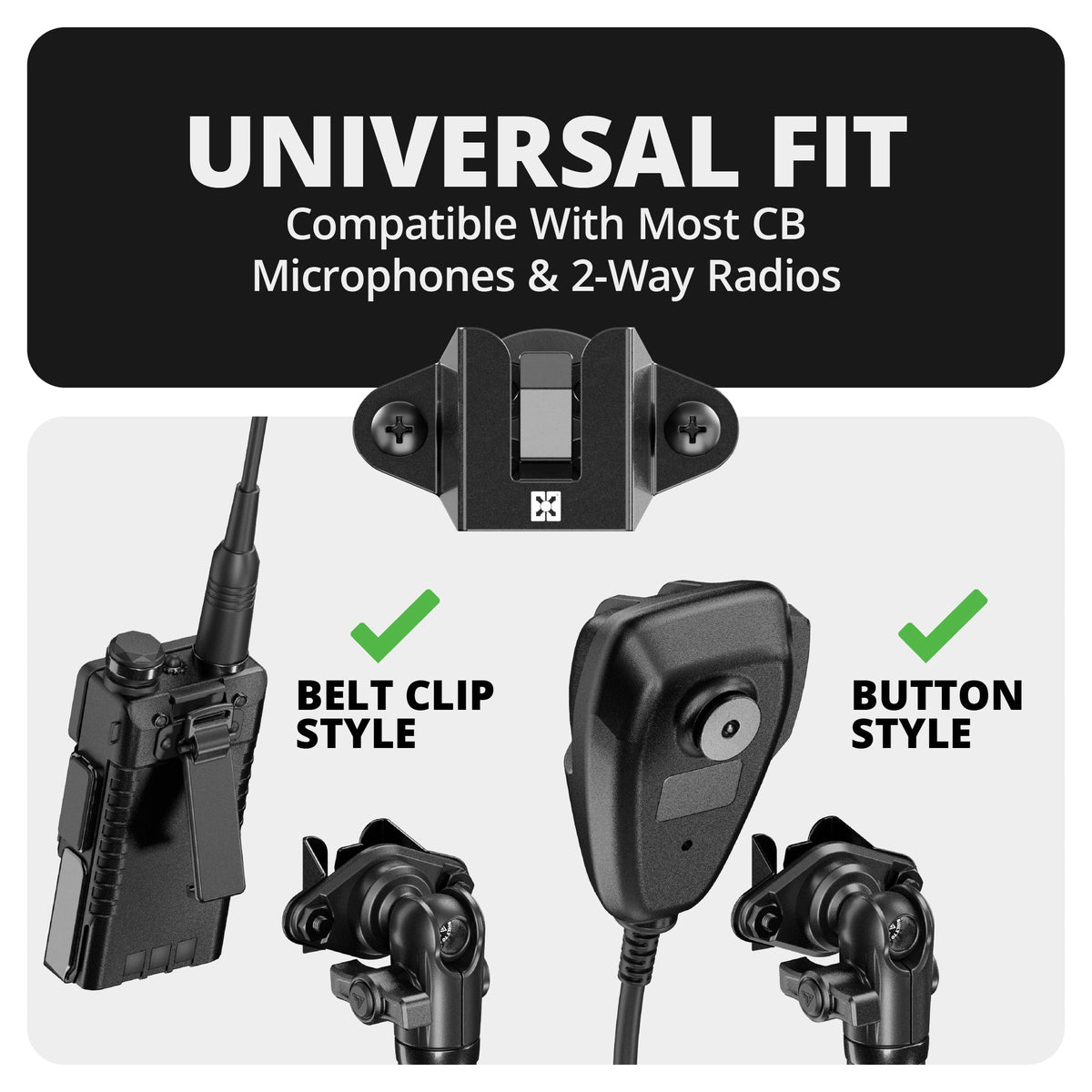 2016-2023 Toyota Tacoma Tackform Slim Track Dash Bracket With 20LITE Phone & CB Microphone Mounts