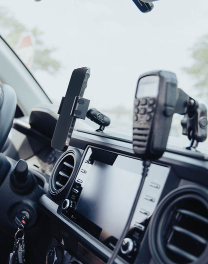 2016-2023 Toyota Tacoma Tackform Slim Track Dash Bracket With 20LITE Phone & CB Microphone Mounts