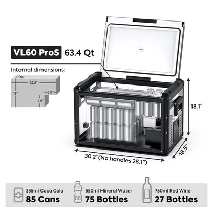 ICECO VL60ProS Single Zone Portable Freezer 60 LT