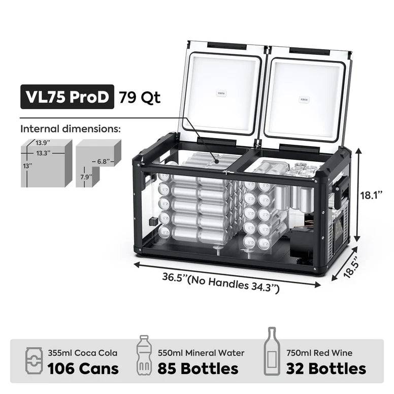 ICECO VL75ProD 12V Heavy Duty Freezer 75 LT