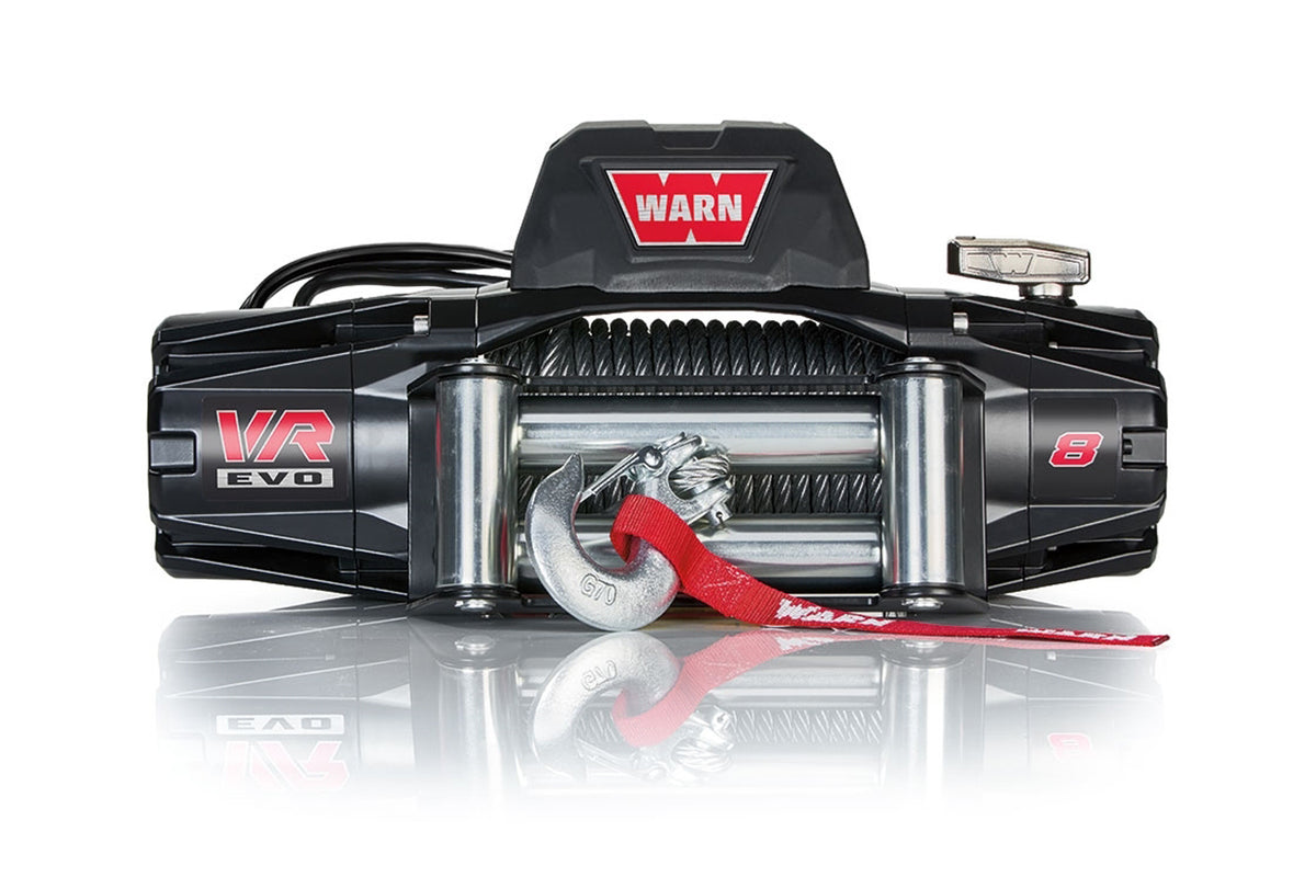 WARN VR EVO 8 8000 lb Winch with Steel Rope, Roller Fairlead and Remote, Part 103250