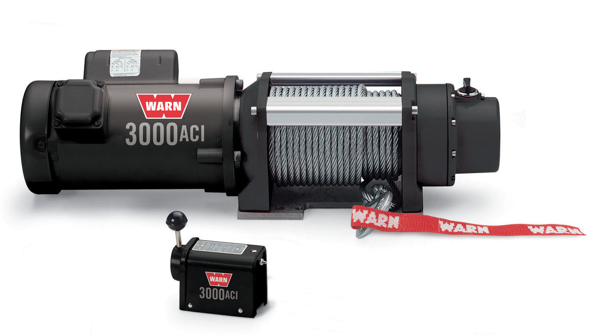 WARN 93000 ACI 3000-115V Hard-Wire Winch with Steel Wire Rope, 3,000 lb Capacity