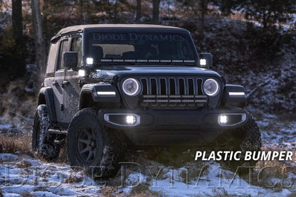 Diode Dynamics SS3 Pro Type MS Fog Light Bracket Kit DD7064 with Amber Backlight for 2018-2019 Jeep Wrangler
