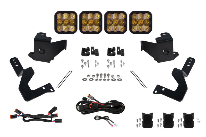 Diode Dynamics DD7410 SS5 Grille CrossLink Lightbar Kit for 2022+ Toyota Tundra, Yellow Pro Combo