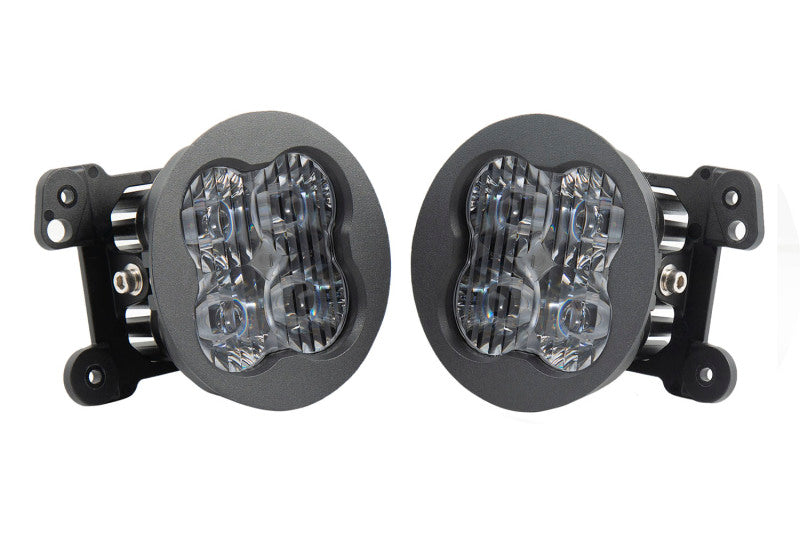 Diode Dynamics SS3 Sport Type M Fog Light Bracket Kit with Amber Backlight, Yellow SAE Fog, DD7045