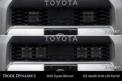 Diode Dynamics DD7544 SS5 Stealth Grille LED 4-Pod Kit for Toyota 4Runner 2014-2024, Pro White Combo