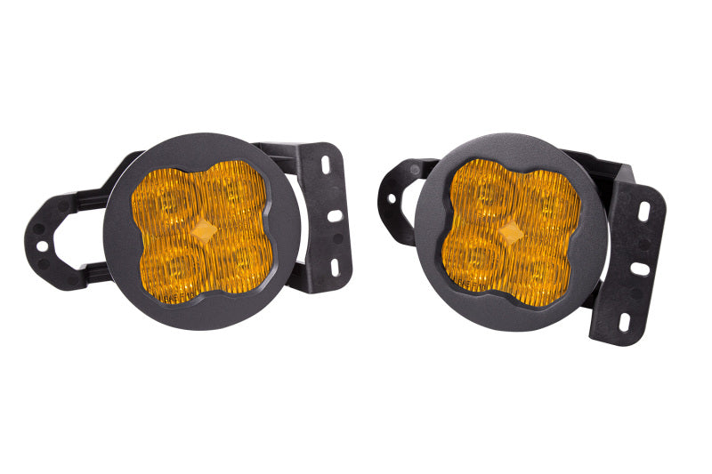 Diode Dynamics SS3 Max Type MS Fog Light Bracket Kit with Amber Backlight, Yellow SAE Fog, DD7066
