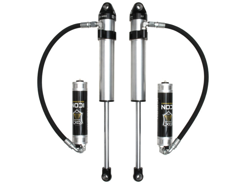 ICON 27821CP 2.5 Series Front Remote Reservoir Shocks with CDC Valve for 2018+ Jeep Wrangler JL