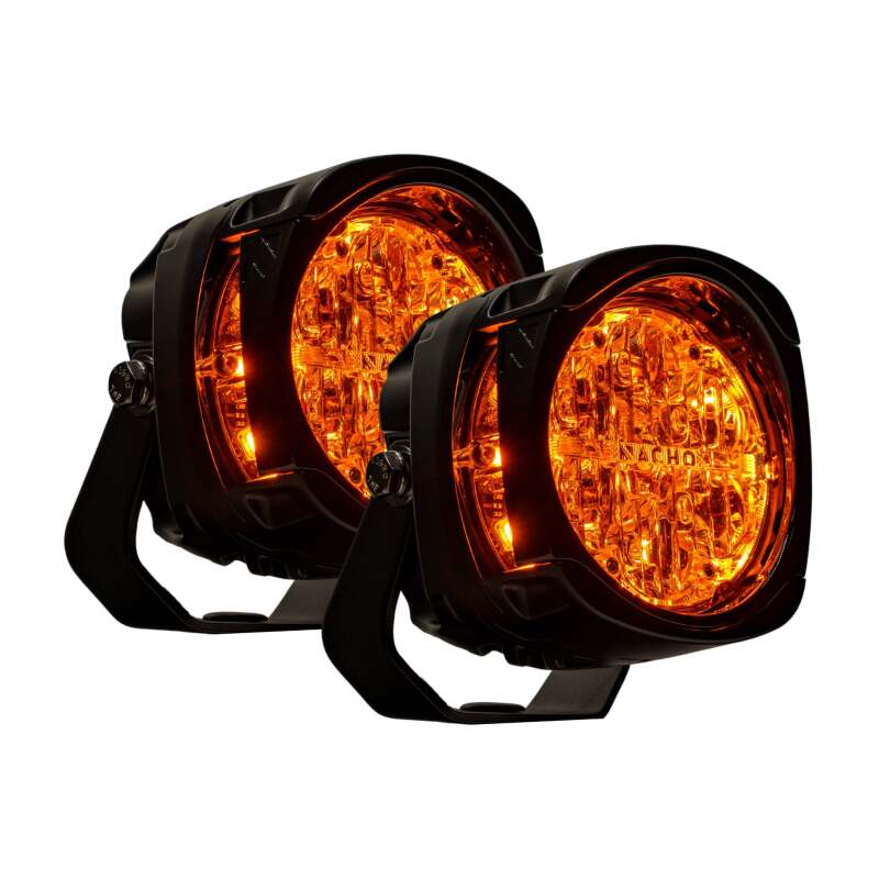 Nacho Offroad Technology Quatro Amber Chase Lights PM455AM, Pair
