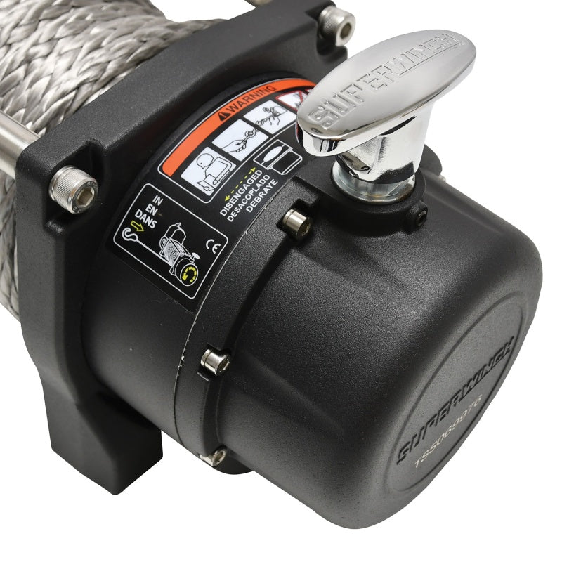 Superwinch Tiger Shark 9500SR Winch, 9,500 lb, 12V DC, Synthetic Rope, Part Number 1595201