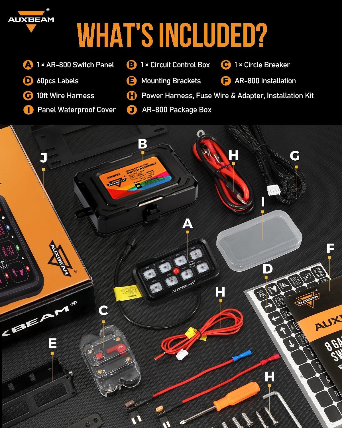 AR-800 Multifunction RGB Switch Panel with Bluetooth Controlled & 47 Inch Extension Cable(Optional) for GMC