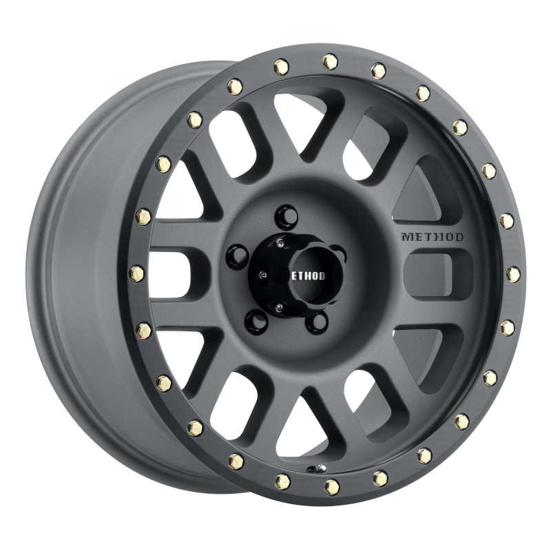 Method Wheels MR309 Grid 17x8.5-Inch 0mm Offset 5x5 Titanium/Black Street-Loc Wheel
