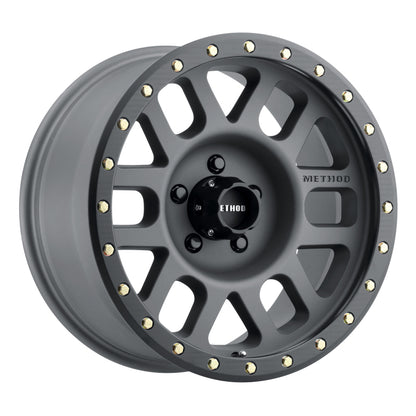Method Wheels MR309 Grid 17x8.5-Inch 0mm Offset 5x5 Titanium/Black Street-Loc Wheel