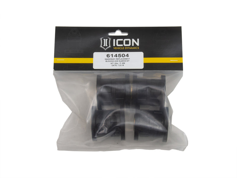 ICON 614504 Replacement Bushing and Sleeve Kit for Tubular Front Upper Control Arms