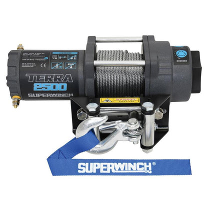 Superwinch Terra 2500 Winch with 3/16-Inch x 40-Foot Steel Rope, 12V DC, Part Number 1125260