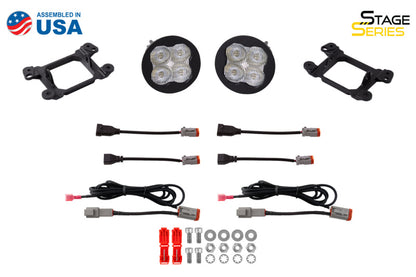 Diode Dynamics SS3 Max Type M Fog Light Bracket Kit with Amber Backlight, White SAE Fog, Part DD7049