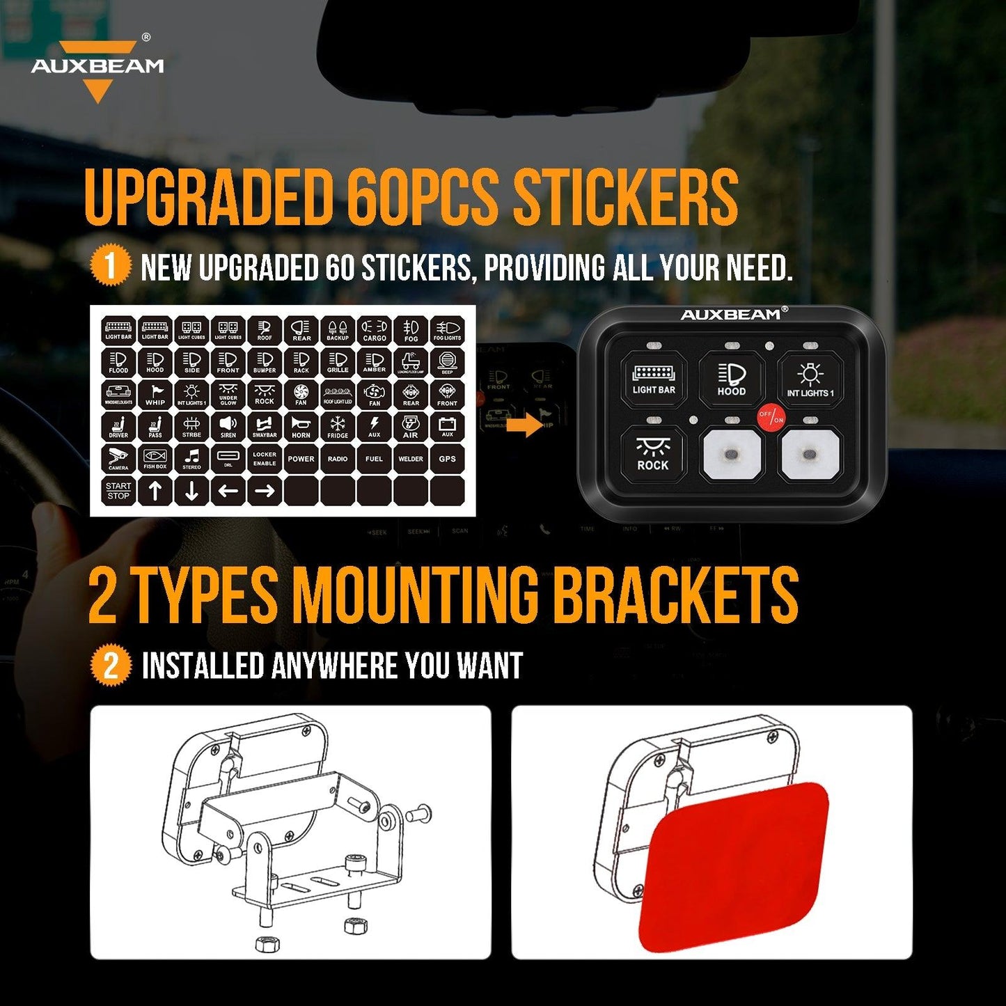Single Series 6/8 Gang LED Switch Panel,Off Road Light Controller