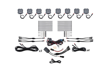 Diode Dynamics Stage Series RGBW LED Rock Light Installer Kit, 8-Pack, Part DD7744C