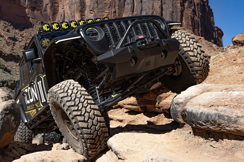 ICON 25244 PRO Series Recessed Front Bumper with Impact Bar and Recovery Tabs for Jeep Wrangler JL and Gladiator JT
