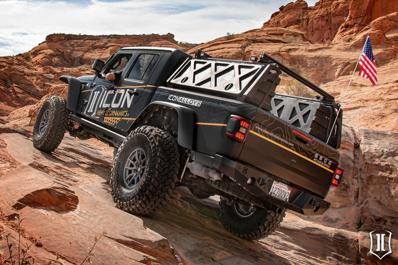 ICON Impact PRO Series Rear Bumper for 2020+ Jeep Gladiator JT, Part 25166
