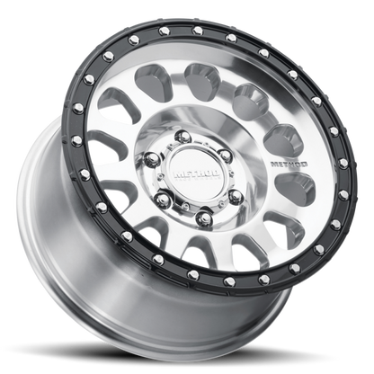 Method Wheels MR315 17x8.5 +25 Offset 8x6.5 Polished Wheel with Gloss Black Lip