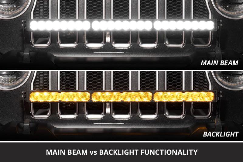 Diode Dynamics DD8718 Stage Series SS30 Bumper LED Light Bar Kit for 2018-2026 Jeep Wrangler JL, Sport White Combo with Amber Backlight