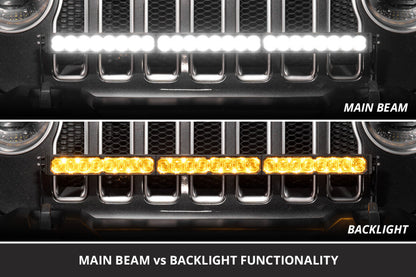 Diode Dynamics DD8718 Stage Series SS30 Bumper LED Light Bar Kit for 2018-2026 Jeep Wrangler JL, Sport White Combo with Amber Backlight