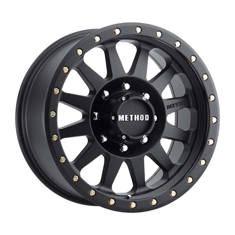 Method Wheels MR304 Double Standard 18-Inch Matte Black Wheel, 8x6.5 Bolt Pattern, -12mm Offset