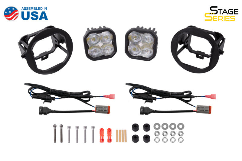 Diode Dynamics SS3 Max Type FT Fog Light Bracket Kit with Amber Backlight, White SAE Fog, DD7025