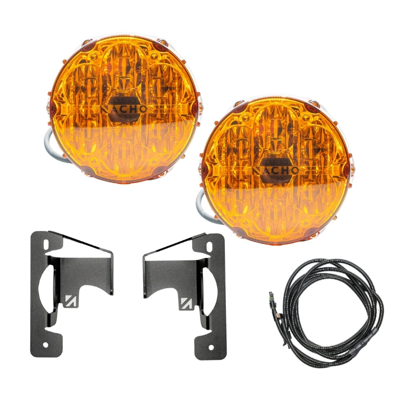 Nacho Offroad Technology V3JW2KASO Jeep JL/JT Amber SAE Plug-and-Play Fog Light Kit