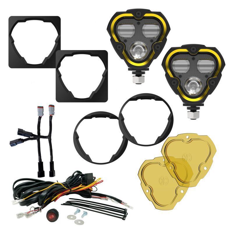 KC HiLiTES FLEX ERA 3 Dual-Mode SAE Fog Lights 97147 – 2-Light Kit for Jeep Aftermarket Bumpers