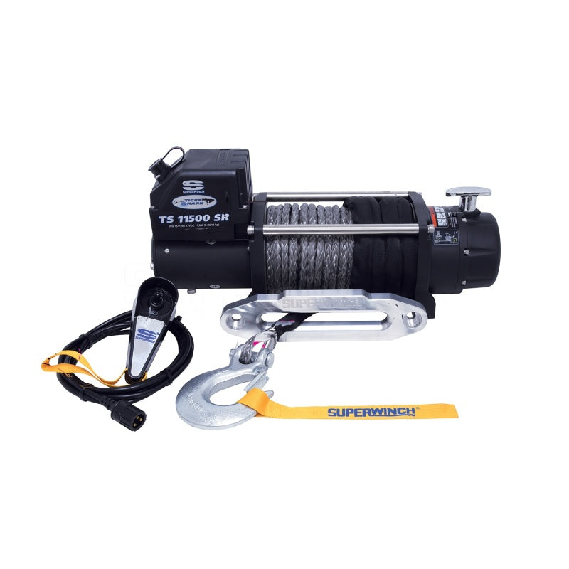 Superwinch Tiger Shark 11500 Winch with Synthetic Rope, 12V DC, Part Number 1511201