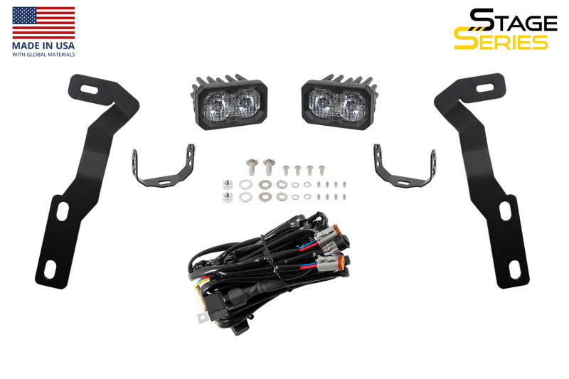 Diode Dynamics DD6376 Stage Series 2-Inch LED Ditch Light Kit for 2016-2023 Toyota Tacoma, Sport White Combo