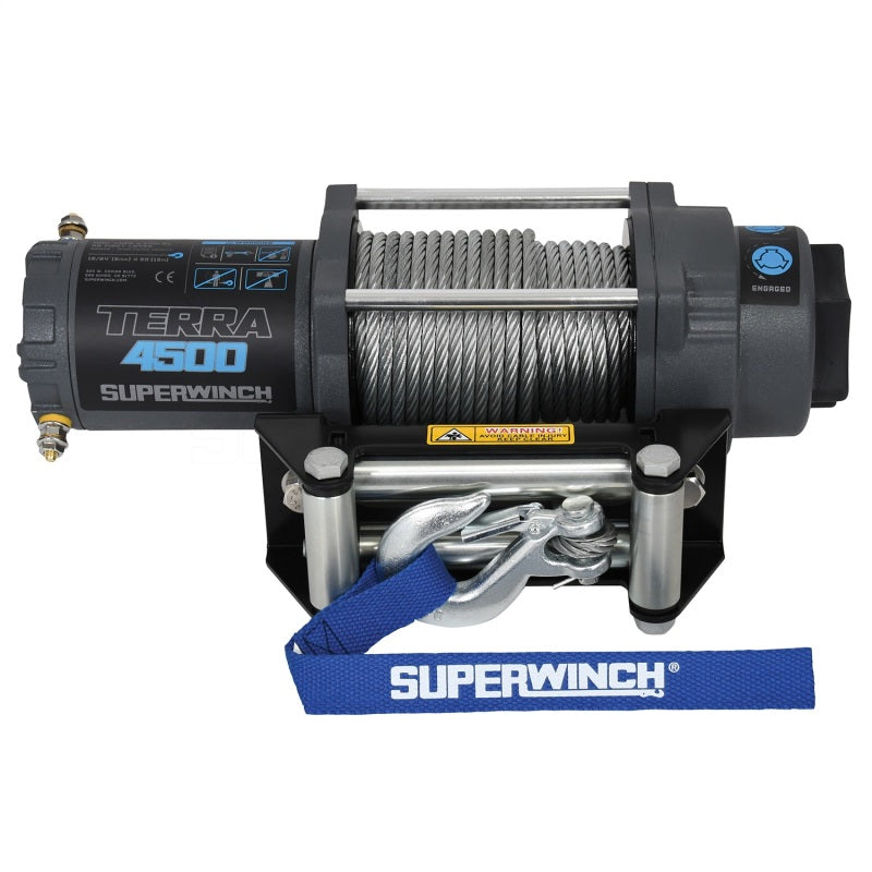 Superwinch Terra 4500 Winch 1145260, 4,500 lb. 12-Volt Steel Rope ATV and UTV Winch