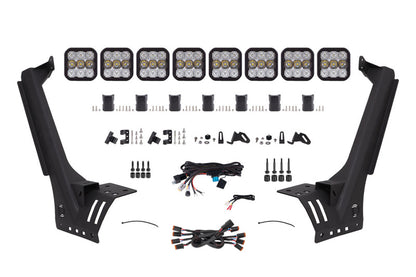 Diode Dynamics DD7262 SS5 Pro CrossLink Windshield Lightbar Kit for 2018-2021 Jeep JL Wrangler, White Combo