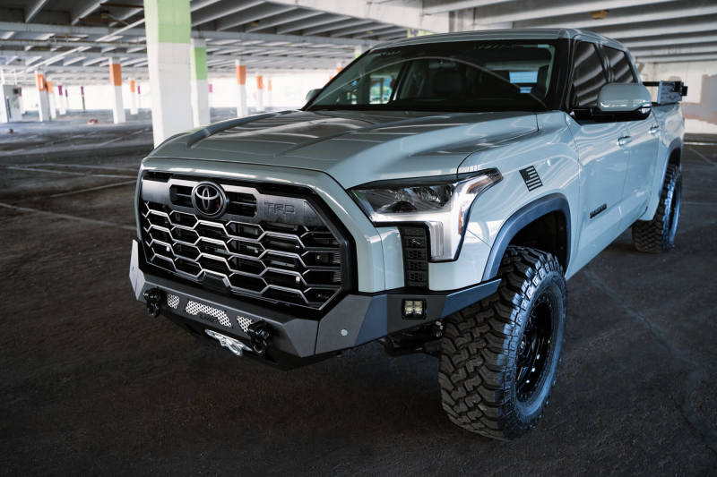 DV8 Offroad MTO Series Front Bumper with Winch Mount for 2022-2025 Toyota Tundra, Part FBTT2-04