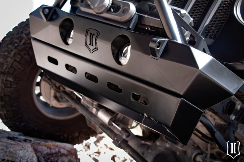ICON PRO Series Front Bumper Skid Plate, Part 25159, for 2018+ Jeep Wrangler JL and 2020+ Gladiator JT