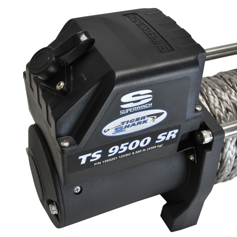 Superwinch Tiger Shark 9500SR Winch, 9,500 lb, 12V DC, Synthetic Rope, Part Number 1595201