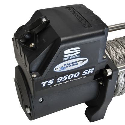 Superwinch Tiger Shark 9500SR Winch, 9,500 lb, 12V DC, Synthetic Rope, Part Number 1595201
