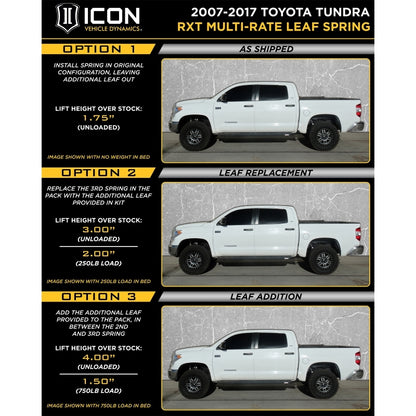 ICON K53155 RXT Stage 1 Rear Suspension System for 2007-2021 Toyota Tundra