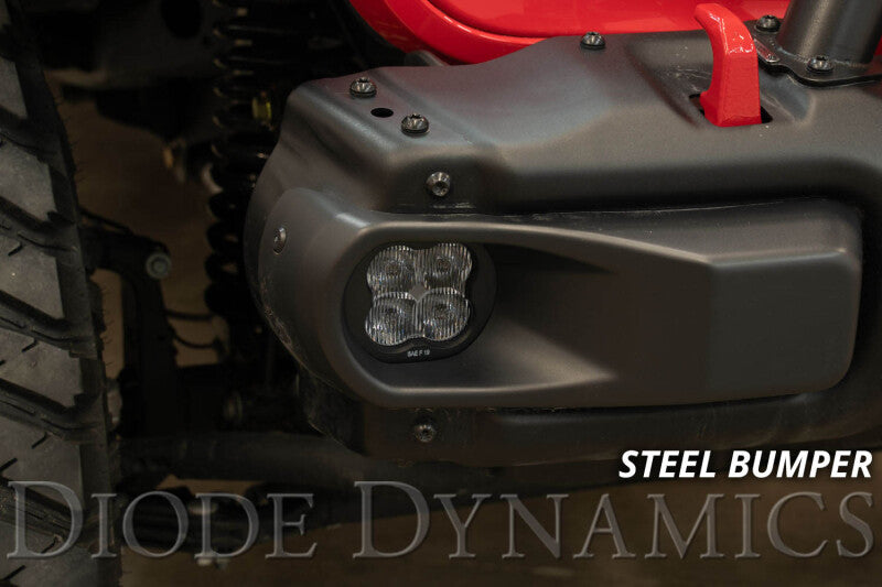 Diode Dynamics SS3 Max Type MS Fog Light Bracket Kit with Amber Backlight, Yellow SAE Fog, DD7066