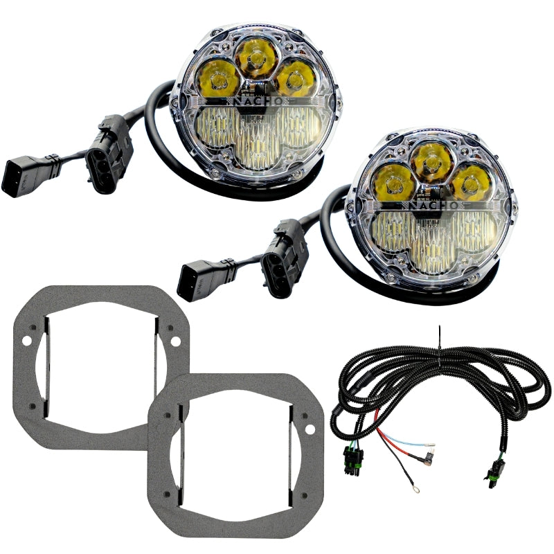 Nacho Offroad Technology V3JW1KWSM Jeep JL/JT SAE Combo White Plug-and-Play Fog Light Kit