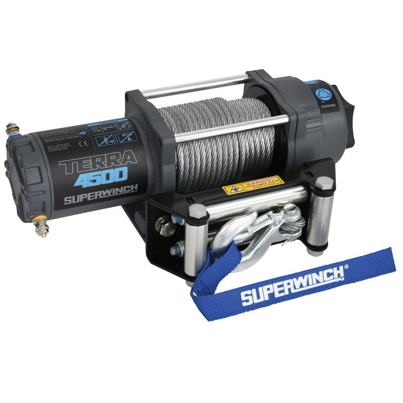 Superwinch Terra 4500 Winch 1145260, 4,500 lb. 12-Volt Steel Rope ATV and UTV Winch