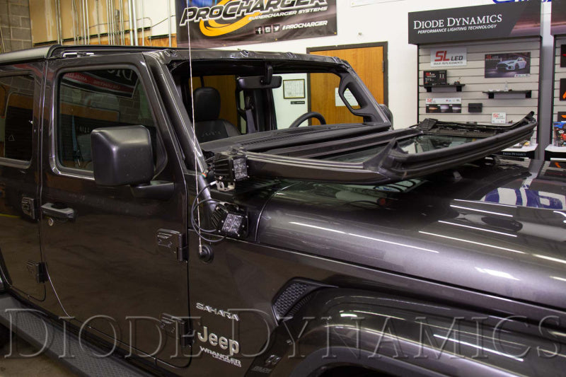 Diode Dynamics DD6089 Cowl Mount LED Light Bracket Kit for Jeep Wrangler JL and Gladiator